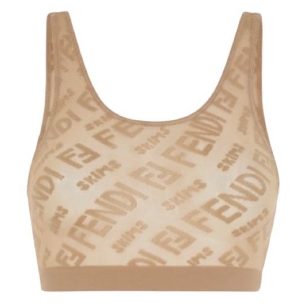 FENDI x SKIMS BEIGE MESH BRA